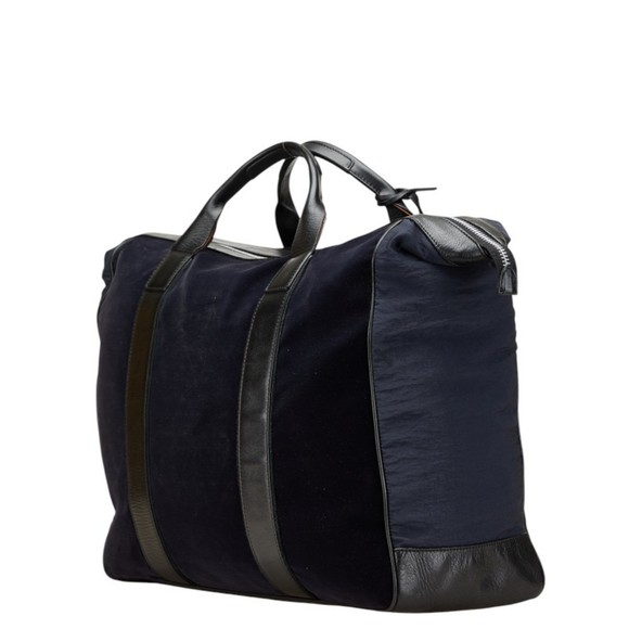 バッグ EMPORIO ARMANI Bostonbag BLK leather Emporio Armani Logo Boston Bag Navy Black Polyester Nylon Leather